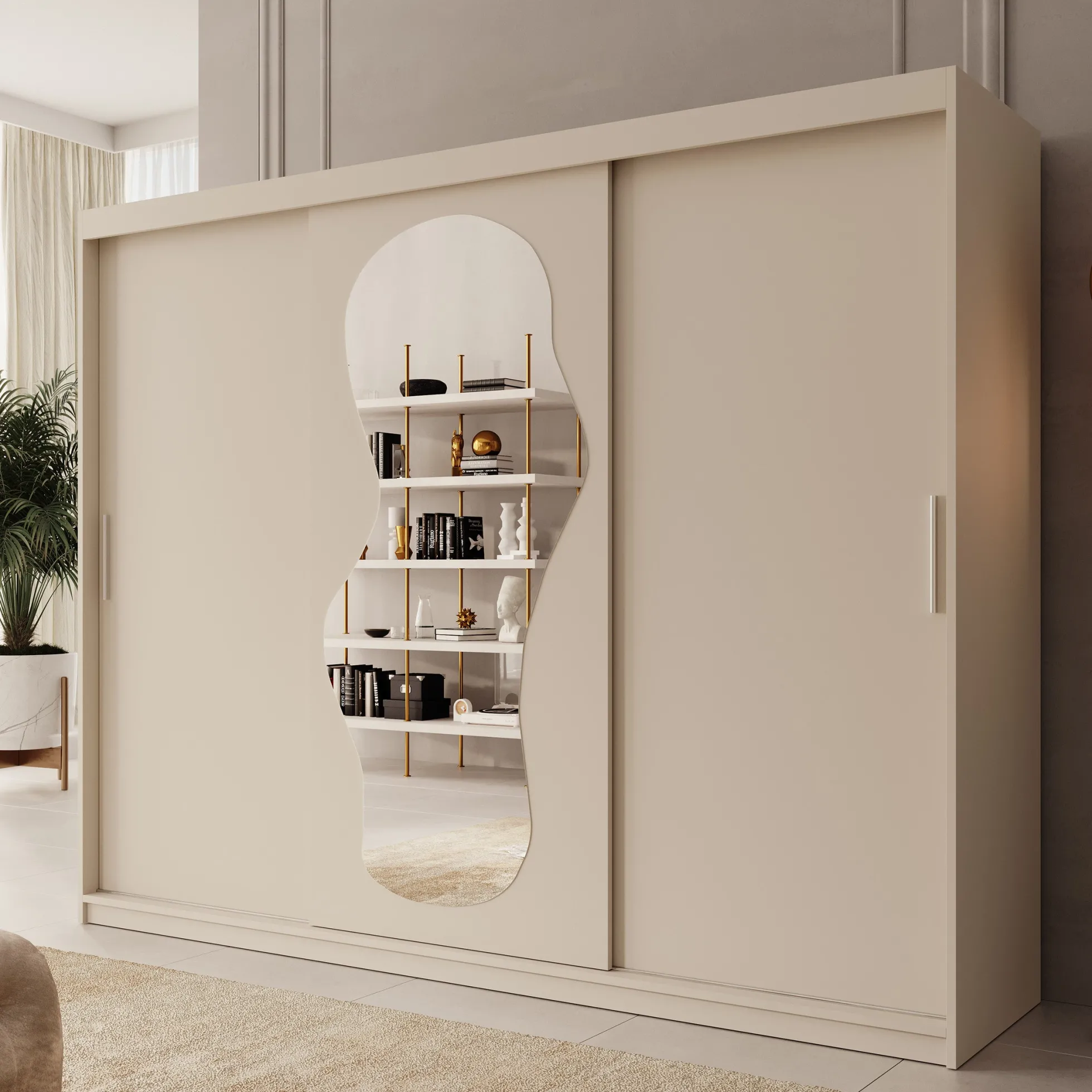 Ulysses - Kledingkast met schuifdeuren - Beige - 250x62x200 cm