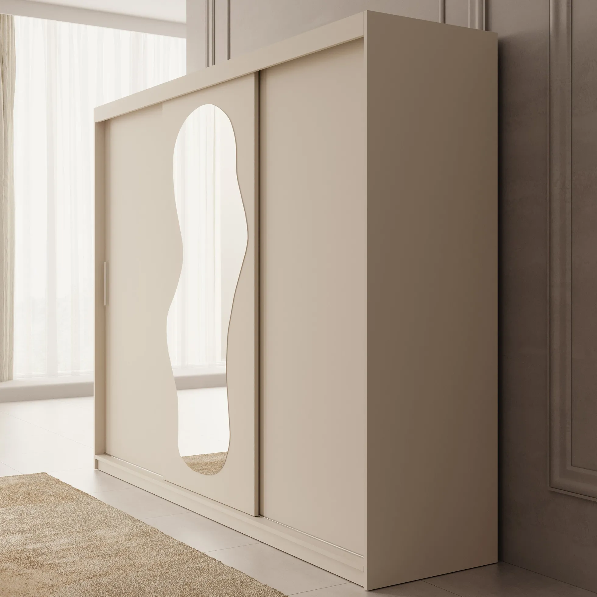 Ulysses - Kledingkast met schuifdeuren - Beige - 250x62x200 cm