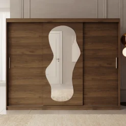 Ulysses -Kledingkast met schuifdeuren - Walnootpatroon - 250x62x200 cm