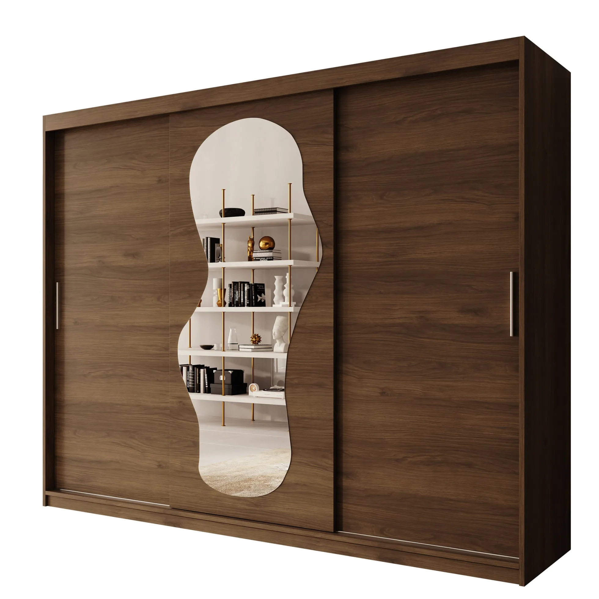 Ulysses -Kledingkast met schuifdeuren - Walnootpatroon - 250x62x200 cm