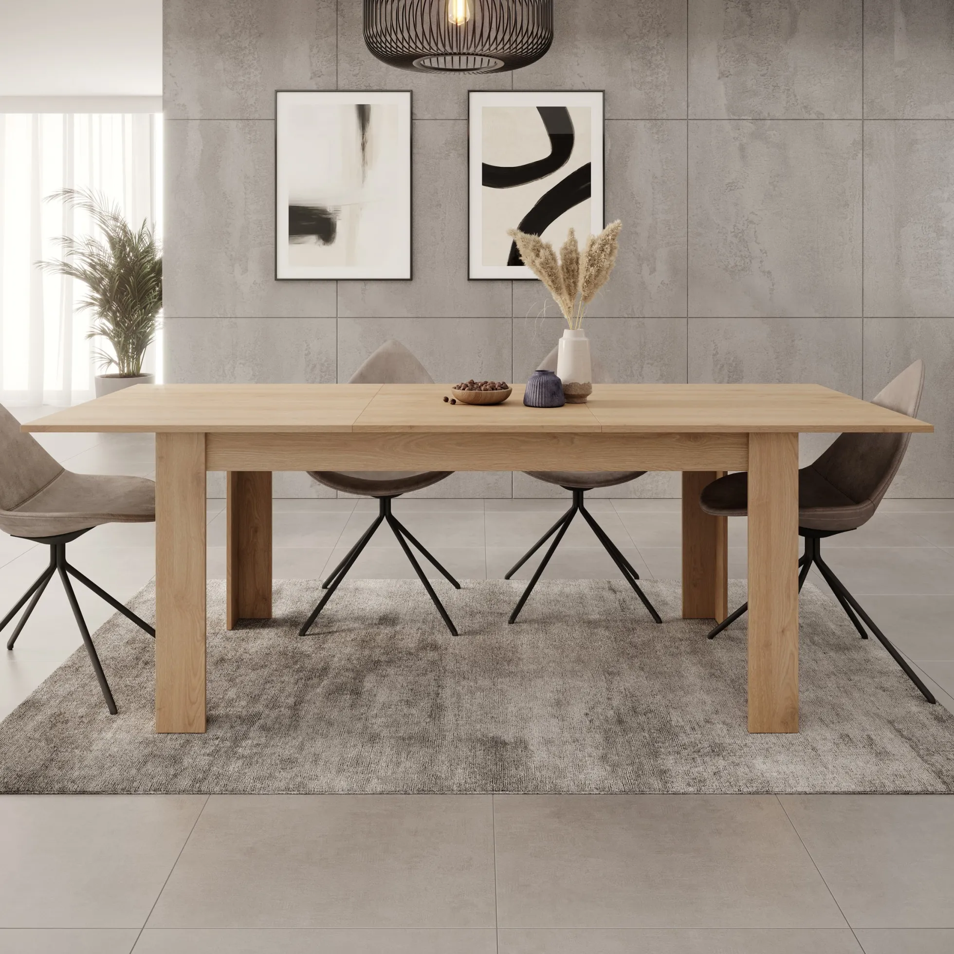 Uverta - Eetkamertafel - Licht eiken - 166x88x75 cm
