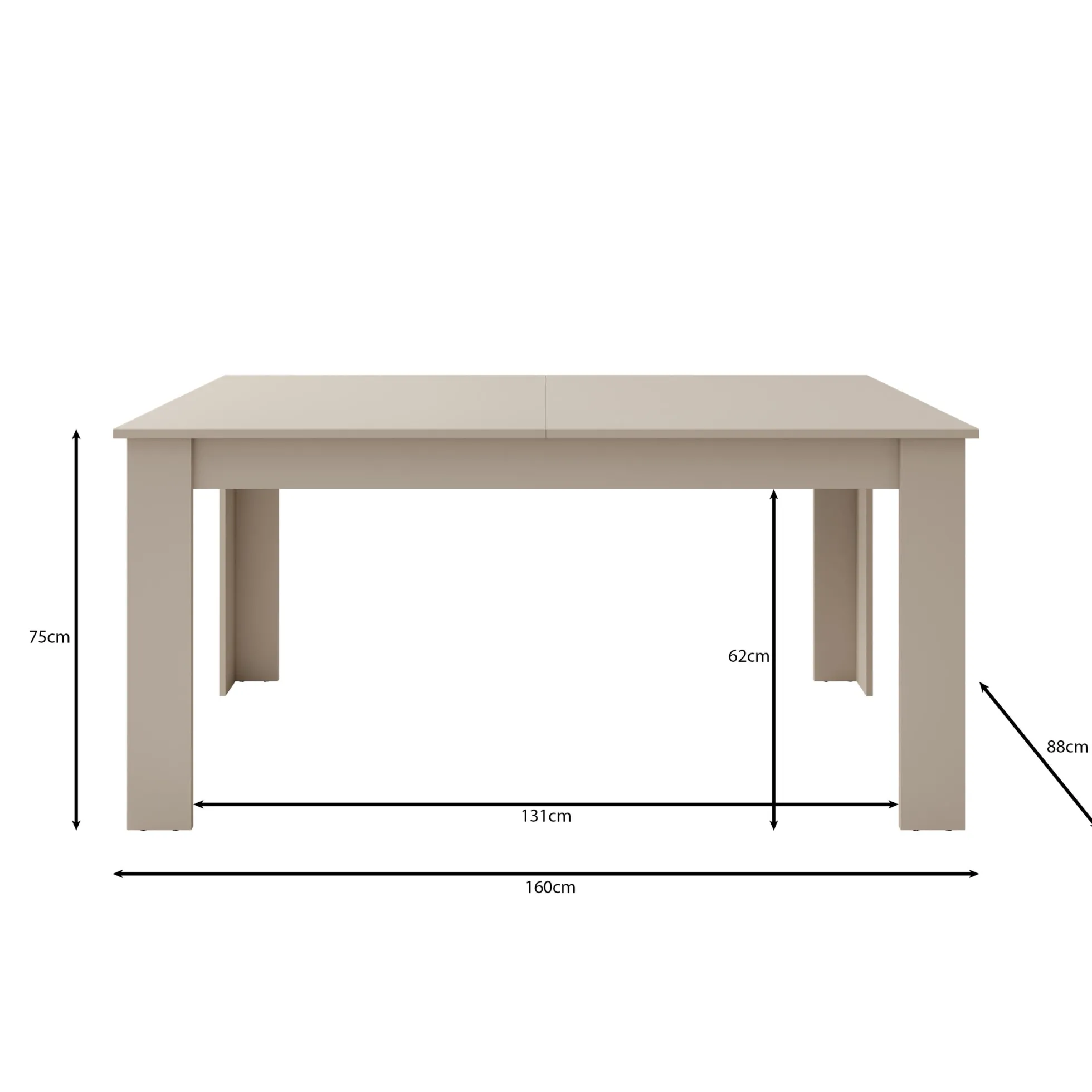 Uverta - Eetkamertafel - Licht eiken - 166x88x75 cm