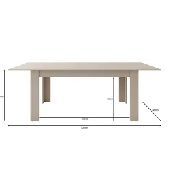 Uverta - Eetkamertafel - Licht eiken - 166x88x75 cm