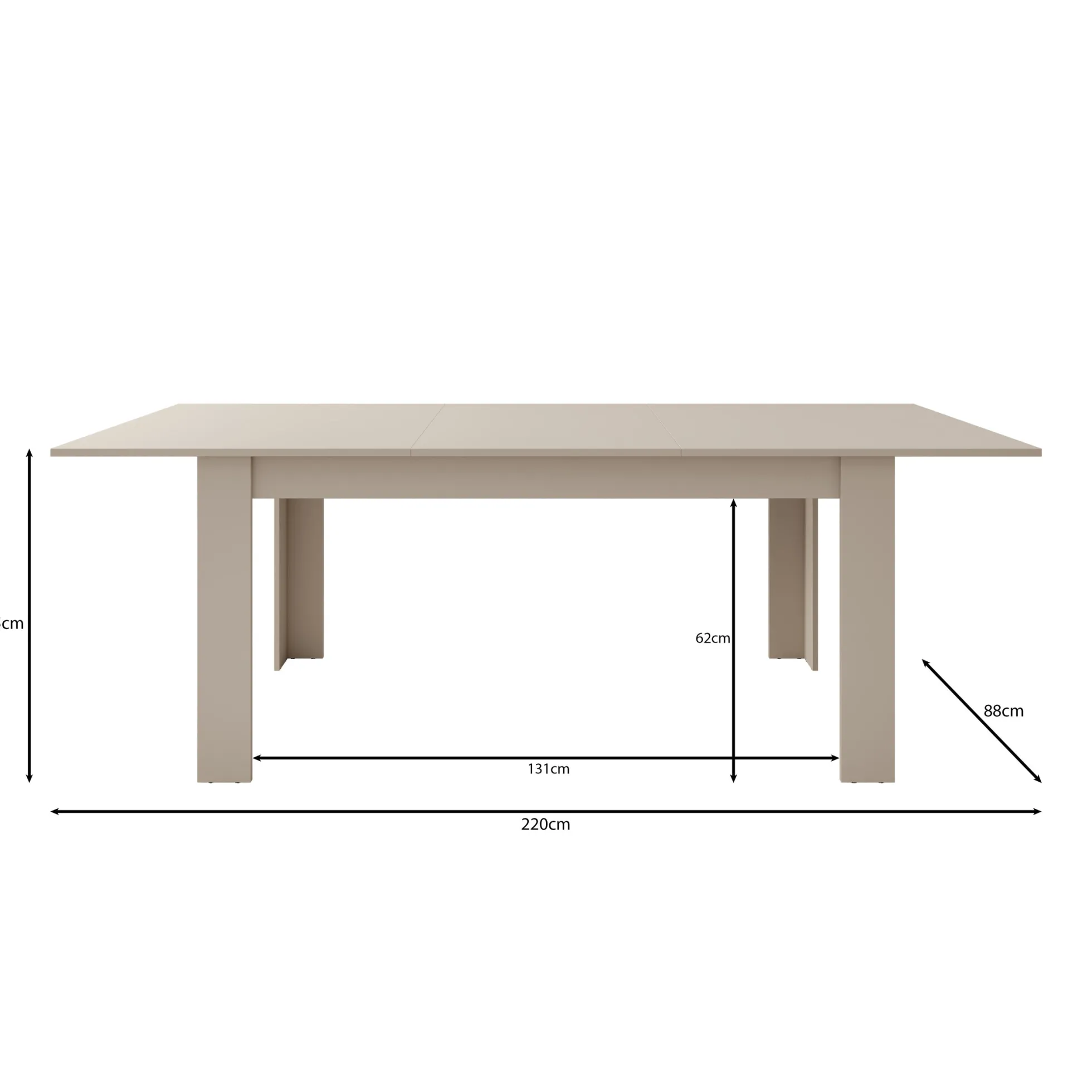 Uverta - Eetkamertafel - Licht eiken - 166x88x75 cm