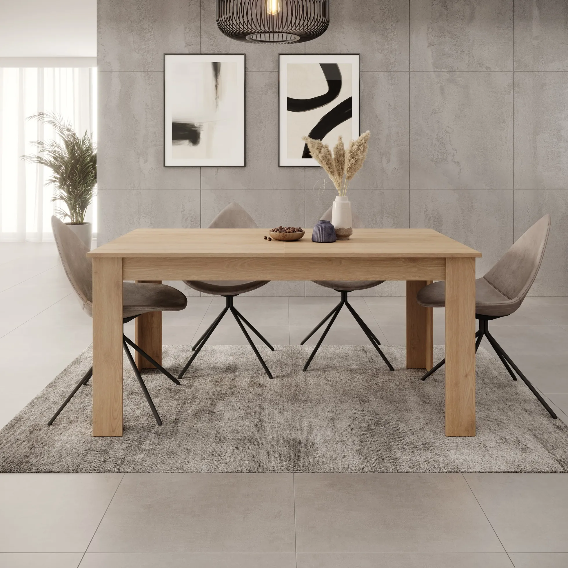 Uverta - Eetkamertafel - Licht eiken - 166x88x75 cm