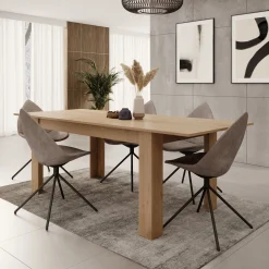 Uverta - Eetkamertafel - Licht eiken - 166x88x75 cm