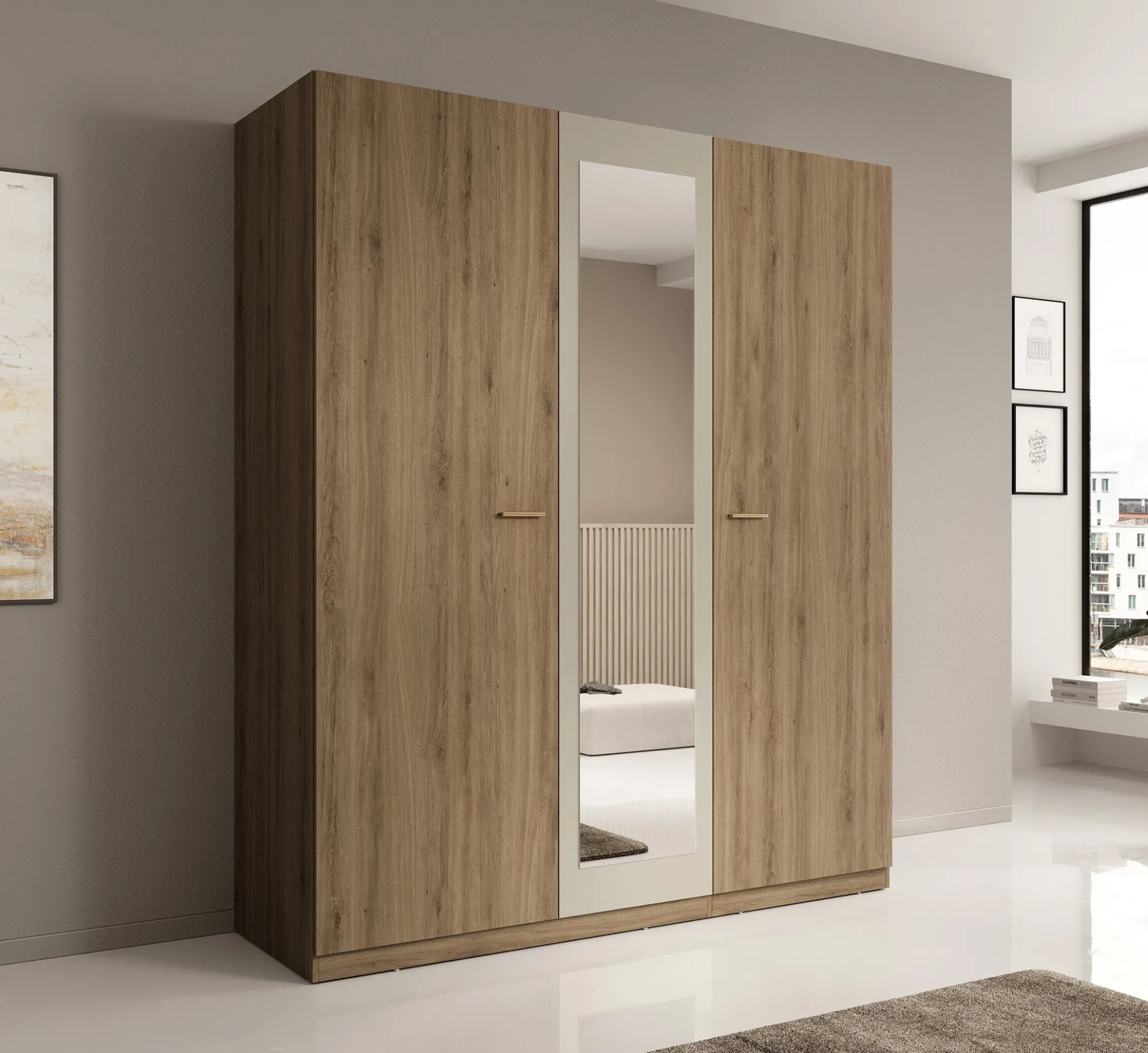 Valduz - Kledingkast 3-deurs - Eiken - 179x59x215 cm