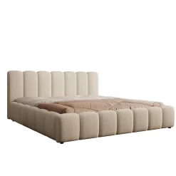 Valerio - Tweepersoonsbed - Teddystof beige - 180x200 cm