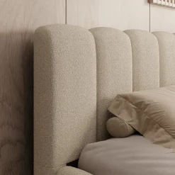 Valerio - Tweepersoonsbed - Teddystof beige - 180x200 cm