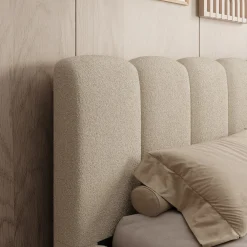 Valerio - Tweepersoonsbed - Teddystof beige - 160x200 cm