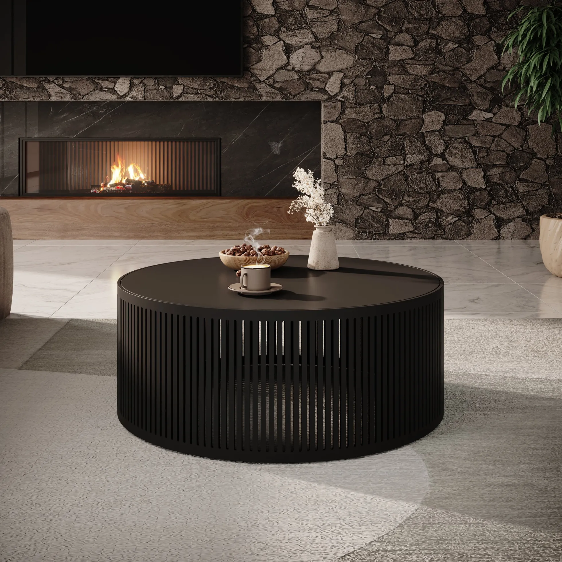 Vanya - Salontafel - Zwart - 75x75x30 cm