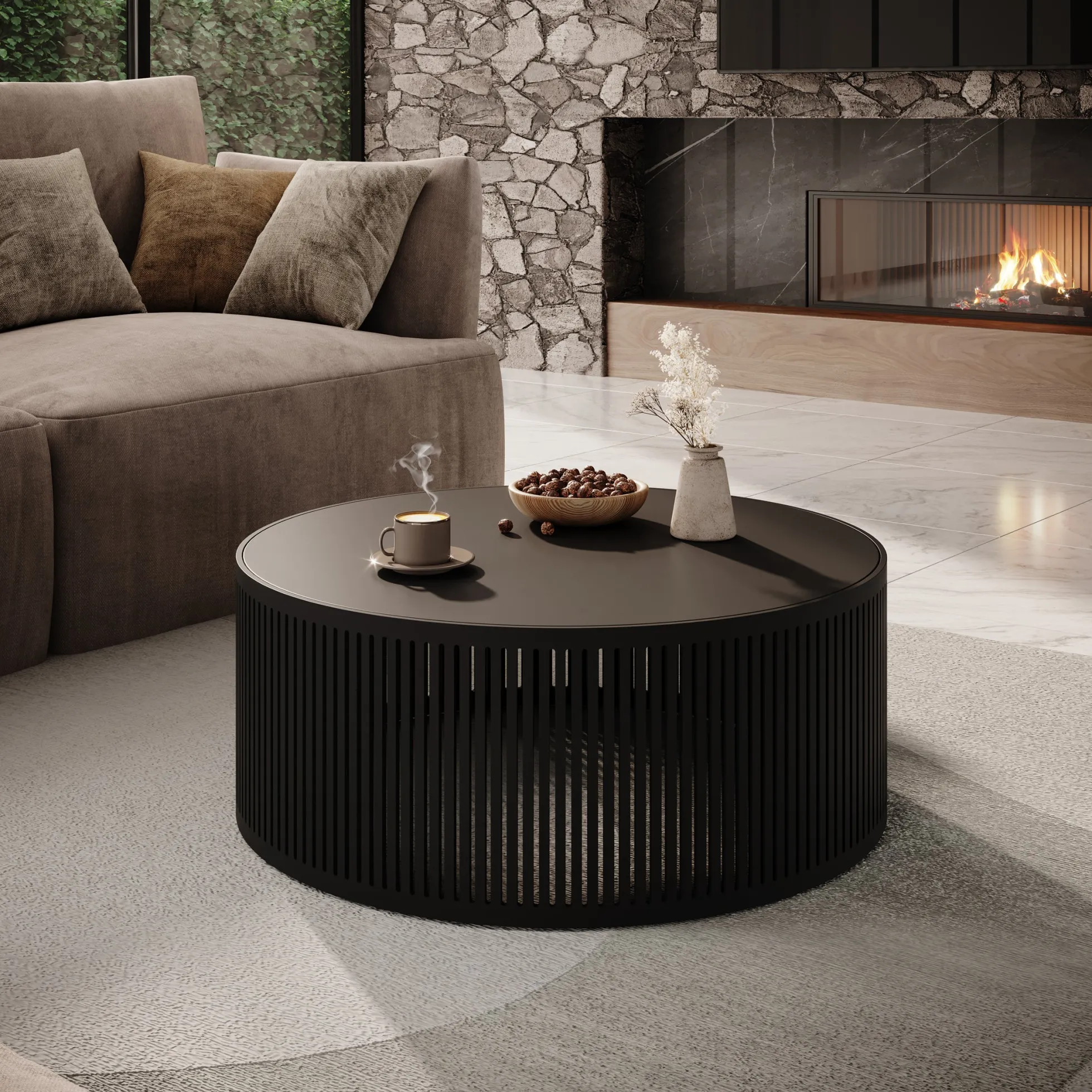 Vanya - Salontafel - Zwart - 75x75x30 cm