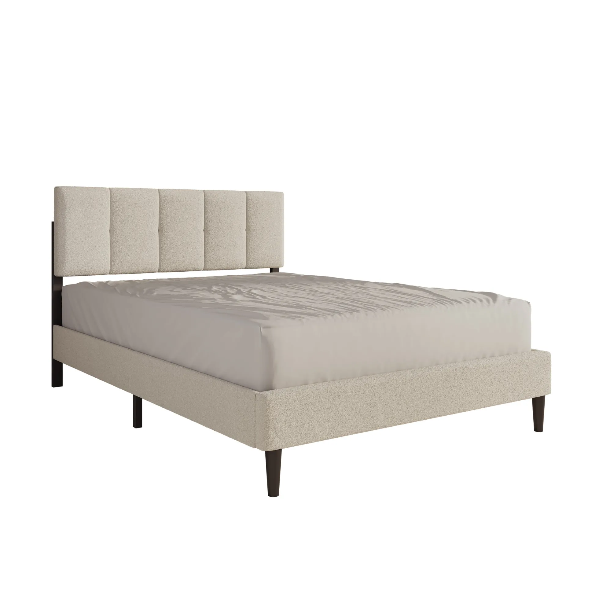 Varell - Tweepersoonsbed - Teddystof beige - 140x200 cm