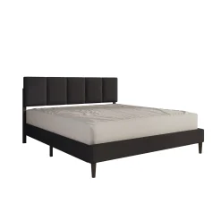 Varell - Tweepersoonsbed - Stof zwart - 180x200 cm