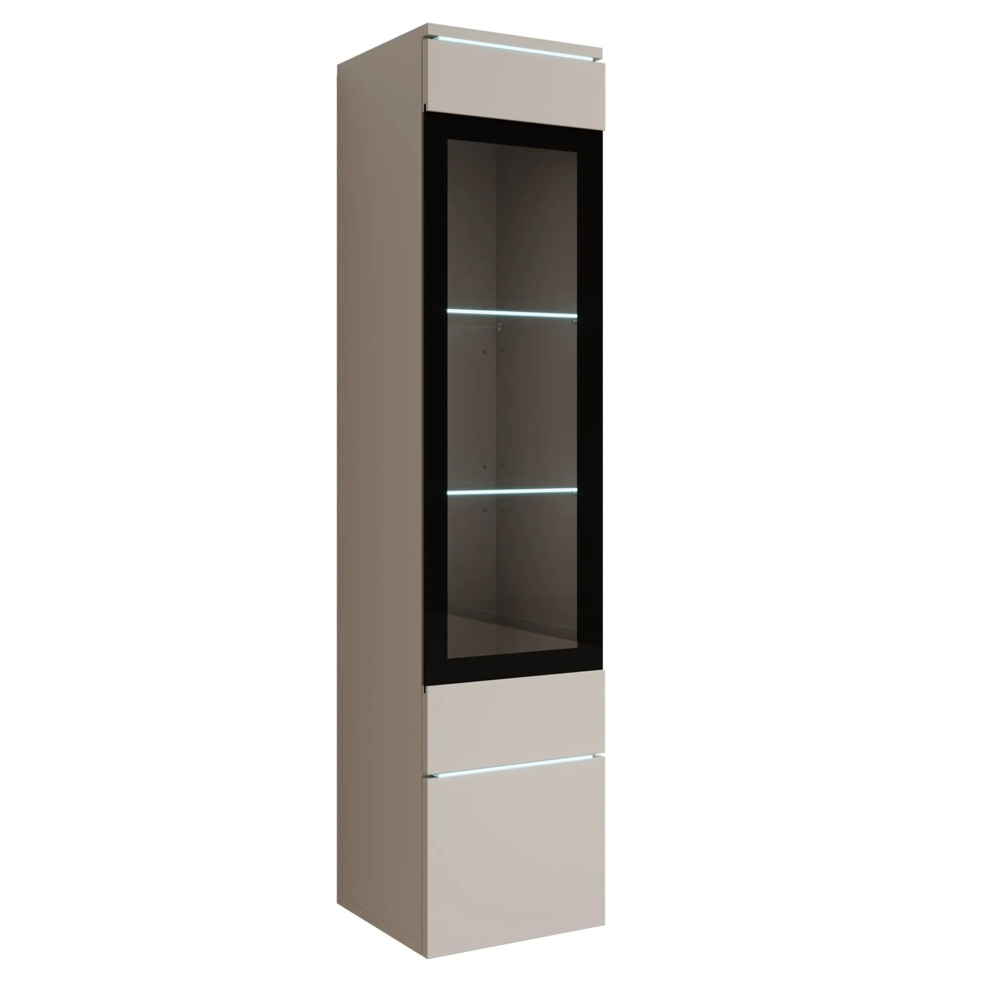 Variety - Vitrinekast met LED - Beige - 30x33x130 cm