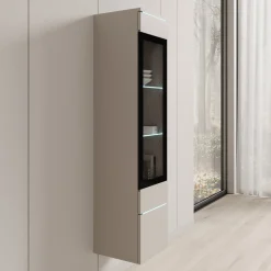 Variety - Vitrinekast met LED - Beige - 30x33x130 cm