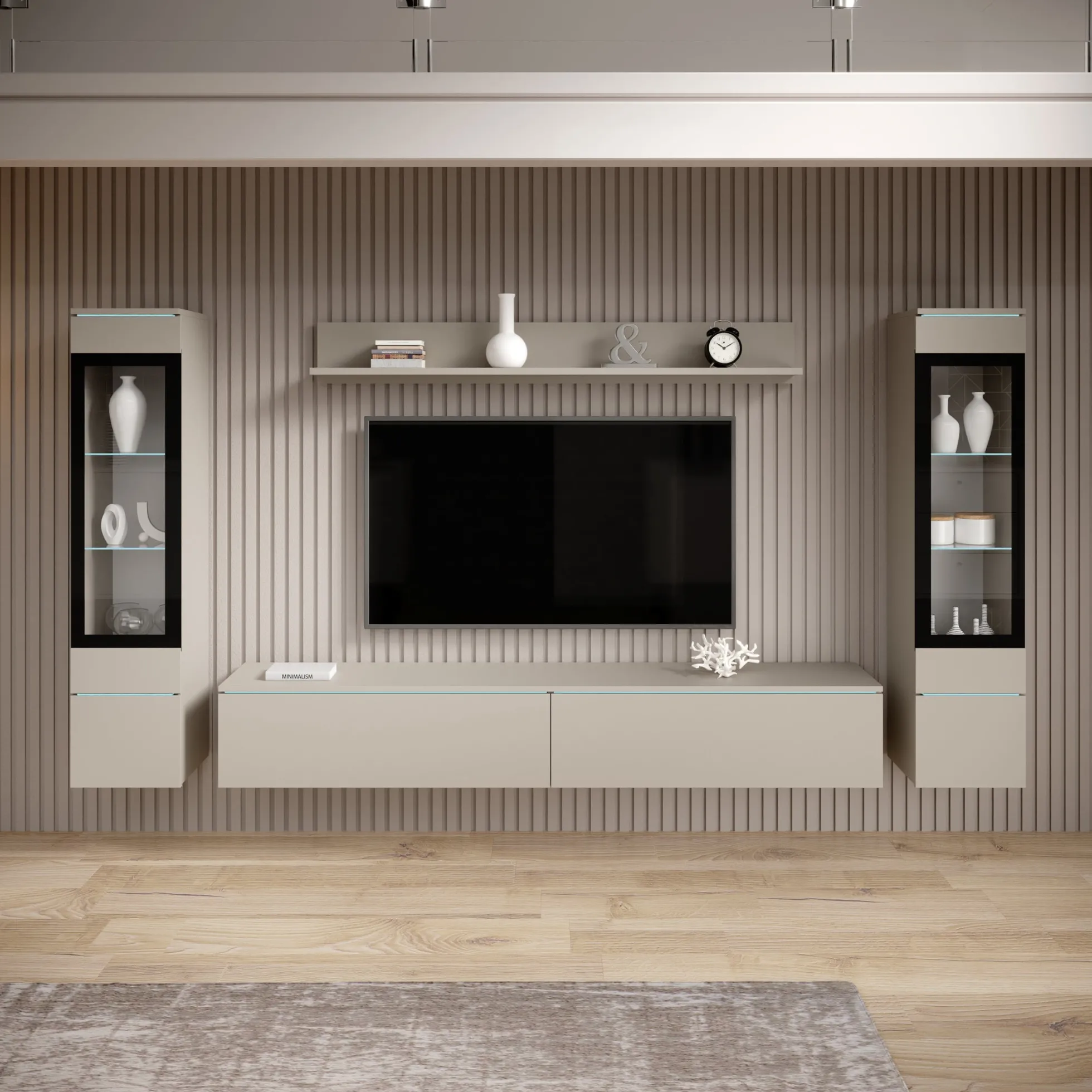 Variety - Wandmeubel - Beige - 180x33x132 cm