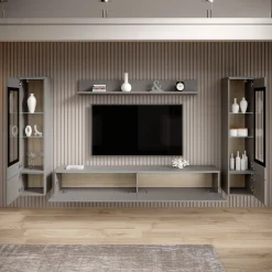 Variety - Wandmeubel - Grijs - 180x33x132 cm
