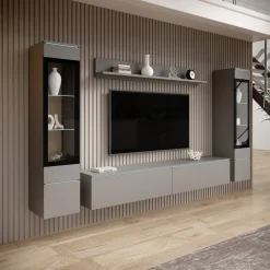 Variety - Wandmeubel - Grijs - 180x33x132 cm