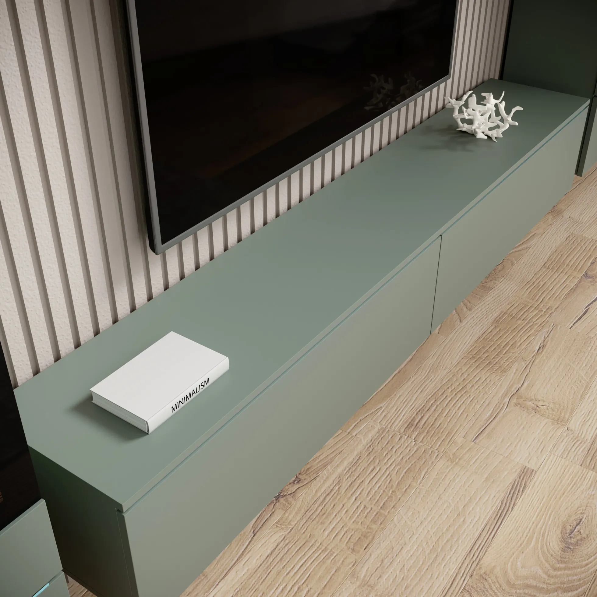 Variety - Wandmeubel - Groen - 180x33x132 cm