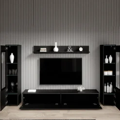 Variety - Wandmeubel - Zwart - 180x33x132 cm