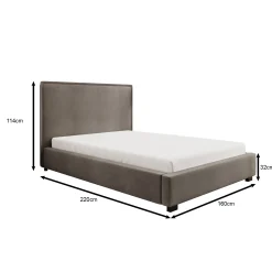 Veda - Tweepersoonsbed - Ribstof beige - 140x200 cm