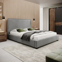 Veda - Tweepersoonsbed - Velvet grijs - 160x200 cm