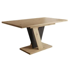 Velluto - Eetkamertafel - Eiken/zwart - 120x90x75 cm