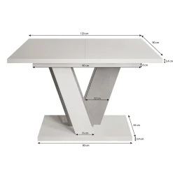 Velluto - Eetkamertafel - Eiken/zwart - 120x90x75 cm