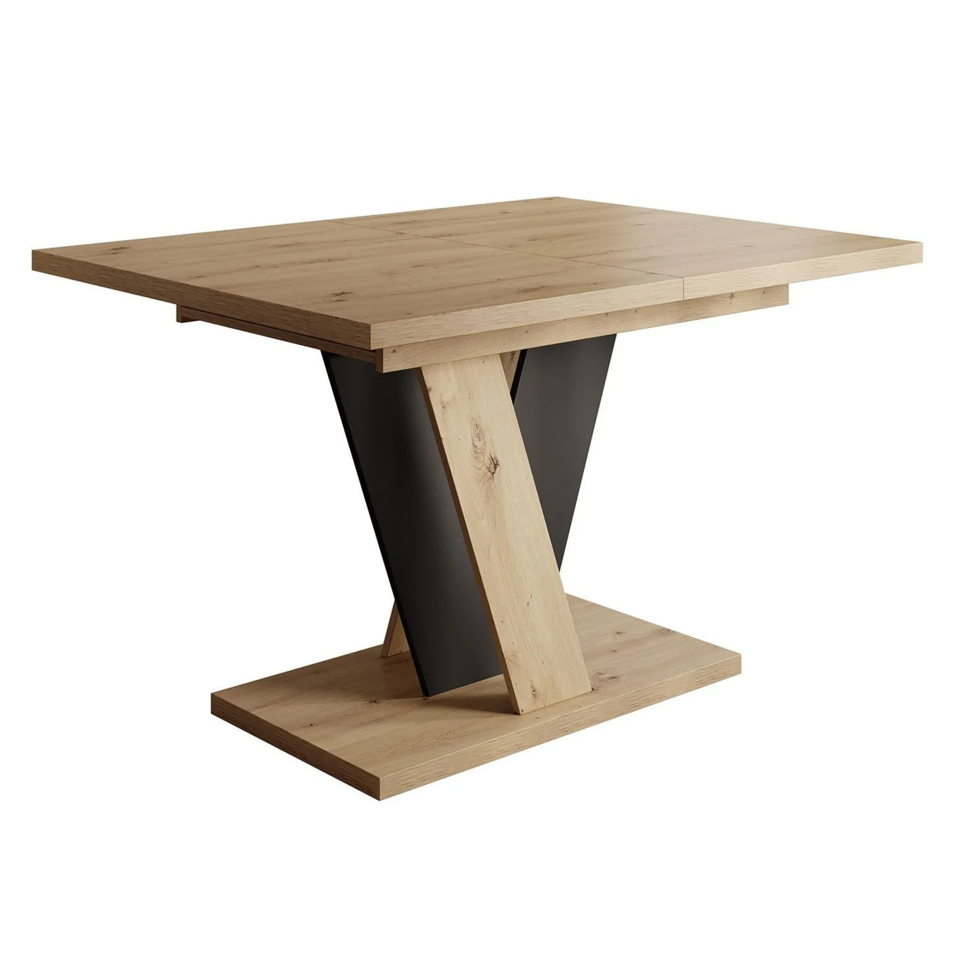 Velluto - Eetkamertafel - Eiken/zwart - 120x90x75 cm