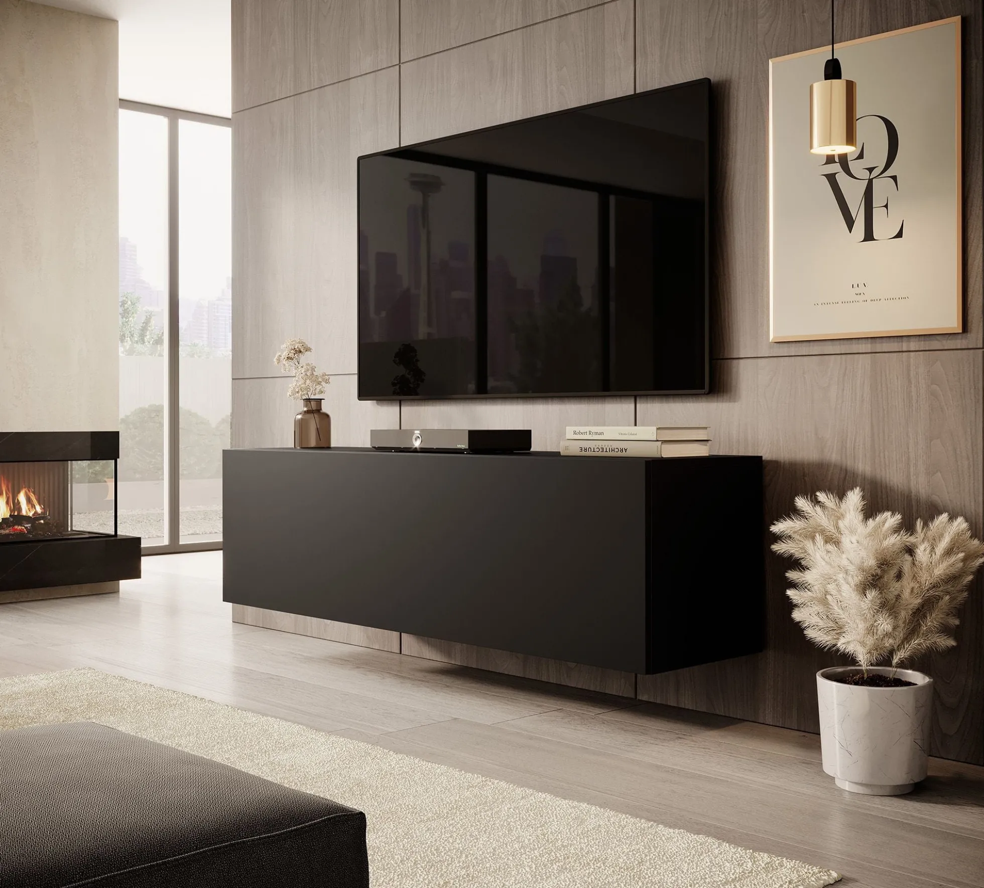 Venica - TV-Meubel - Mat zwart - 140 cm