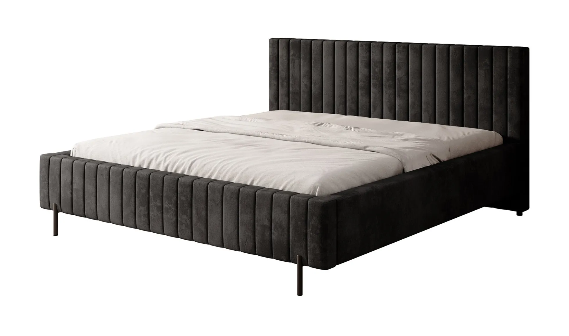 Ventum - Tweepersoonsbed - Velvet zwart - 180x200 cm