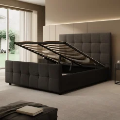 Verano - Tweepersoonsbed - Stof zwart - 180x200 cm