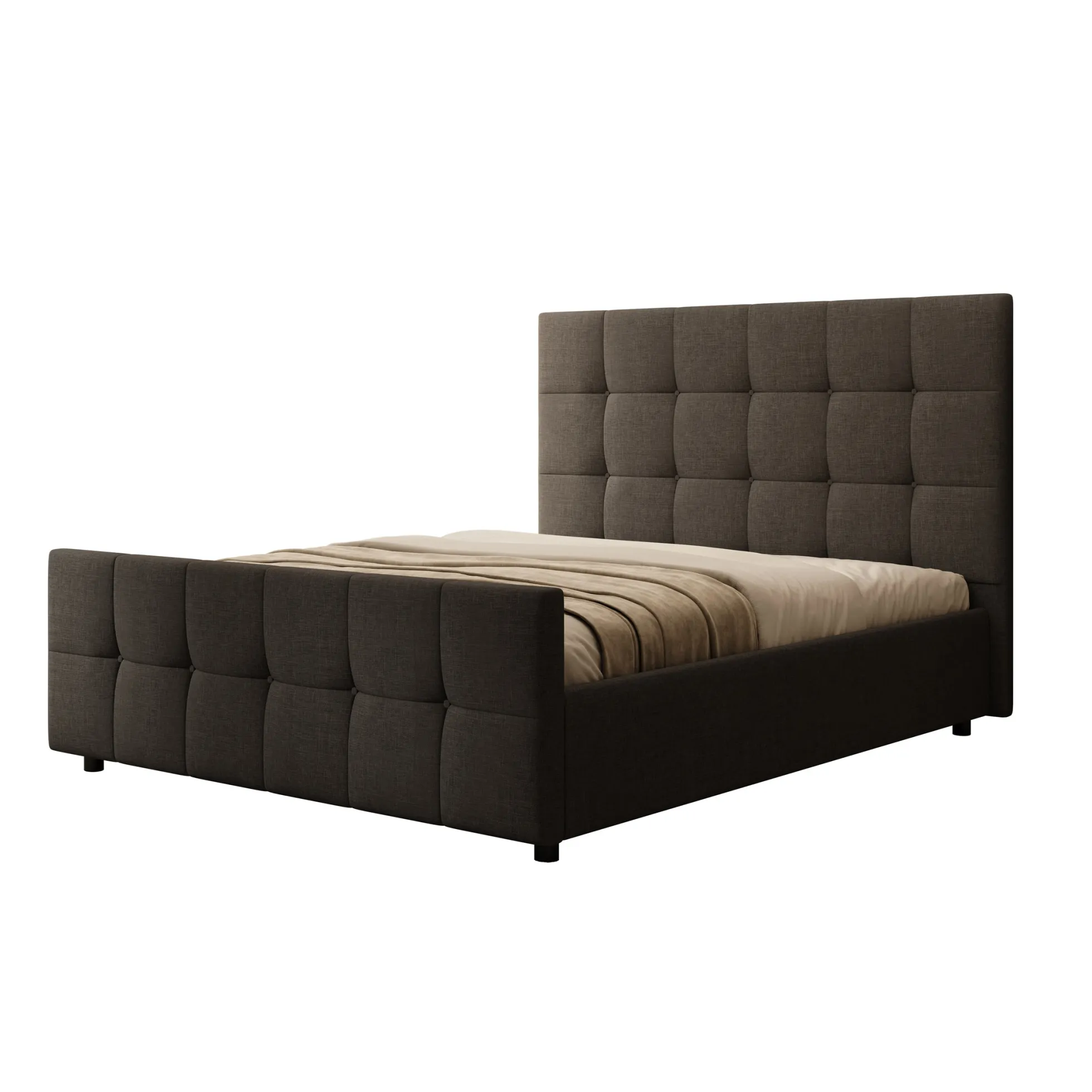 Verano - Tweepersoonsbed - Stof zwart - 180x200 cm