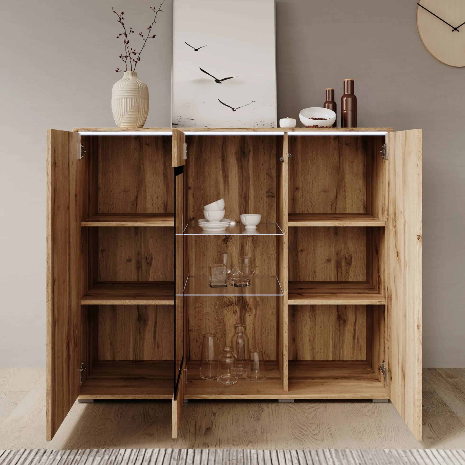Verity 7 - Dressoir - Eikenpatroon - 120x40x103 cm