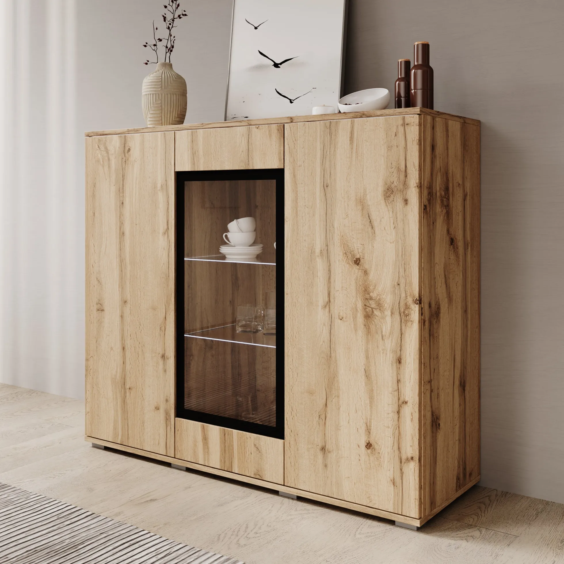 Verity 7 - Dressoir - Eikenpatroon - 120x40x103 cm