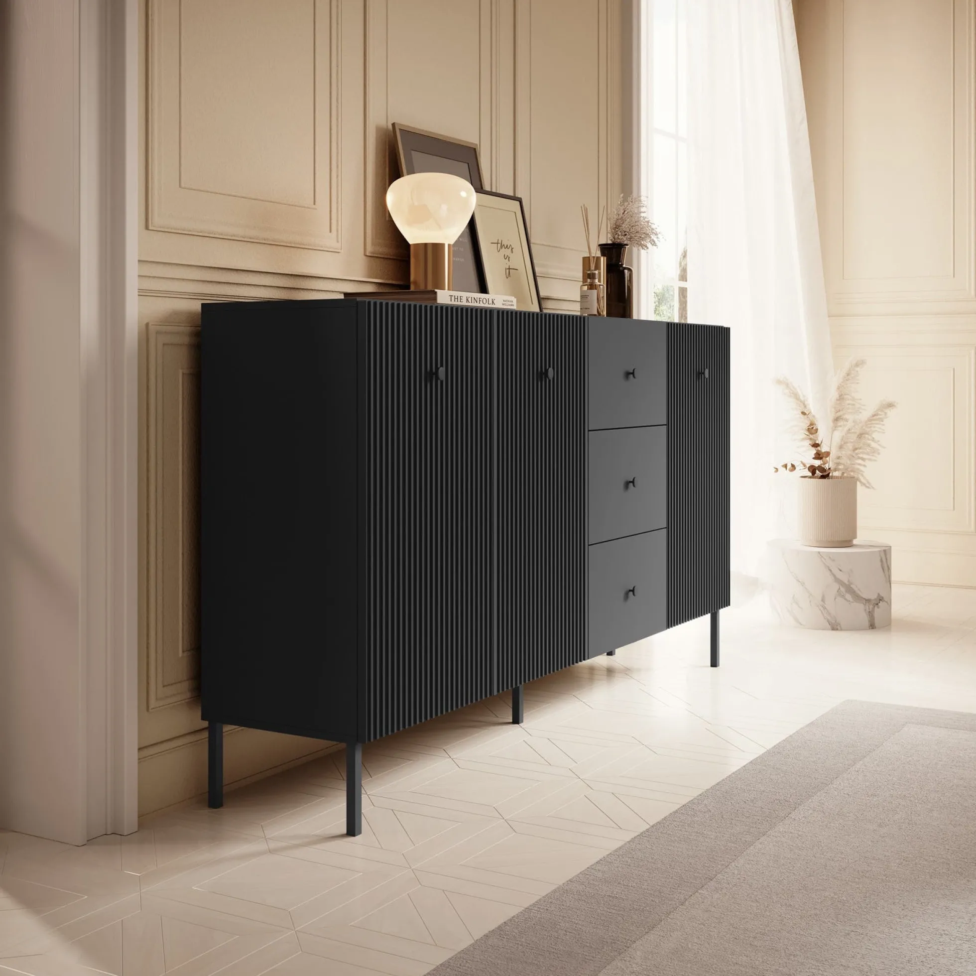 Vermont - Dressoir - Antraciet - 180x42x98 cm