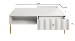 Vermont - Salontafel met 2 lades - Wit - 102x67x35cm