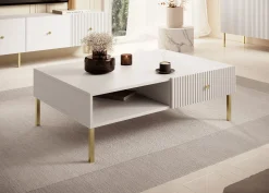 Vermont - Salontafel met 2 lades - Wit - 102x67x35cm