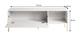 Vermont - TV-Meubel - Wit - 135x42x48cm