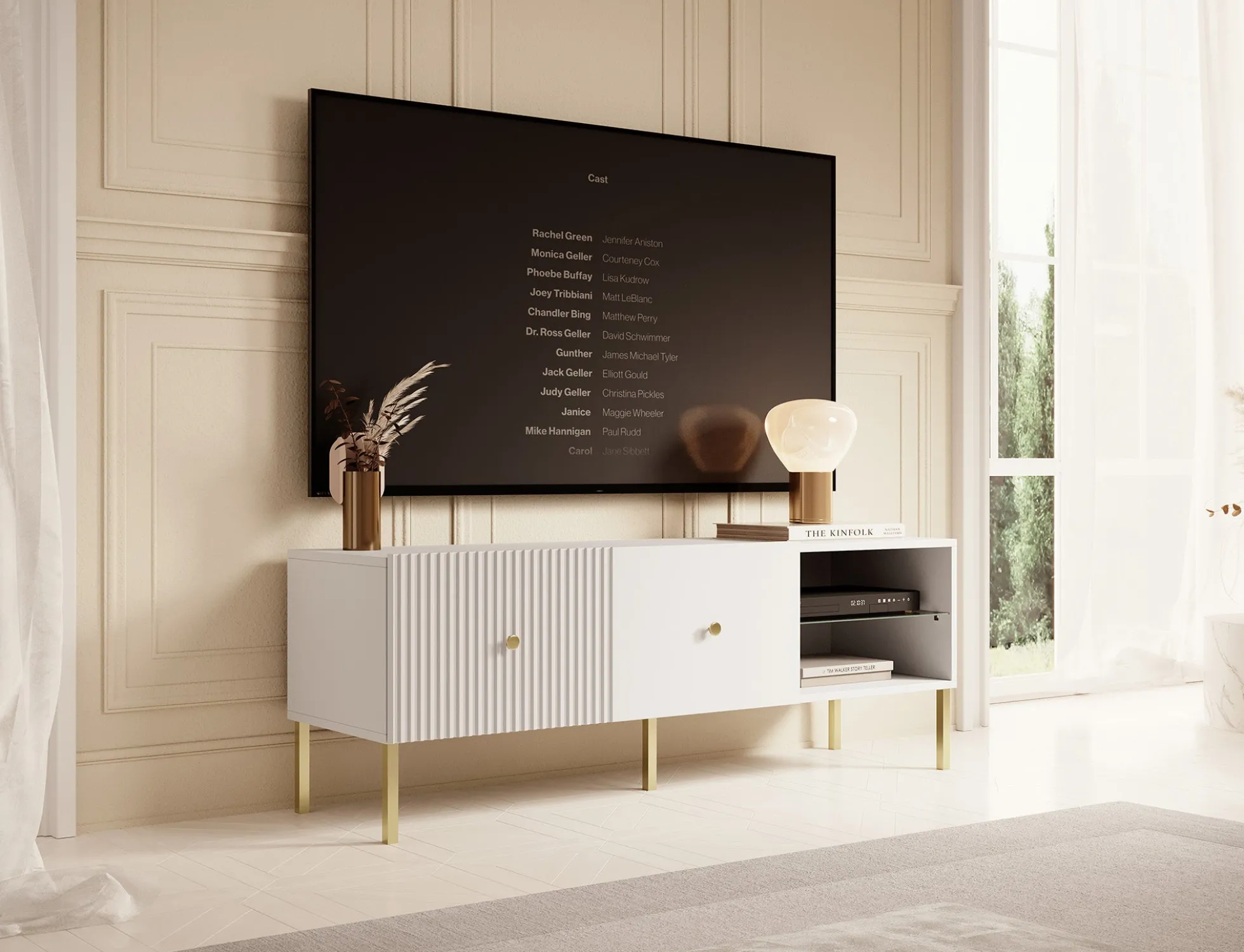 Vermont - TV-Meubel - Wit - 135x42x48cm