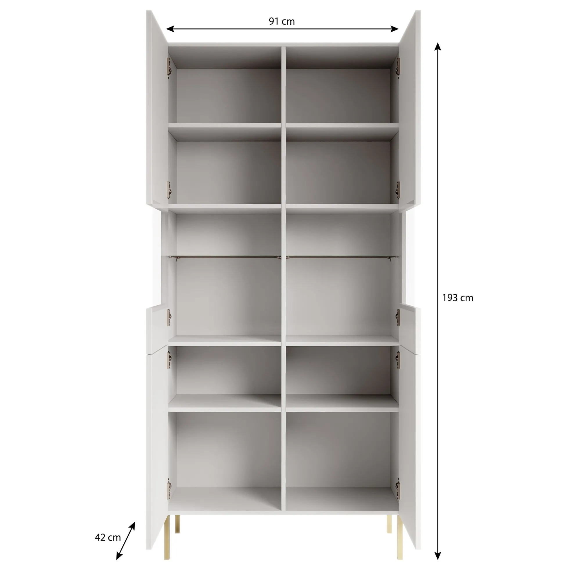 Vermont - Vitrinekast - Antraciet - 91x42x193 cm