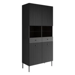 Vermont - Vitrinekast - Antraciet - 91x42x193 cm