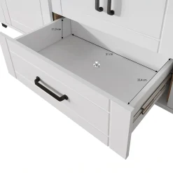Vernon - TV-Meubel met 2 deuren - Wit/eiken - 161 cm