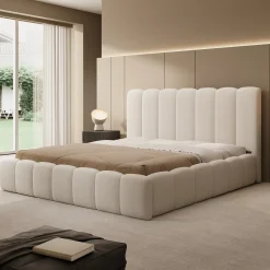 Vesna - Tweepersoonsbed - Teddystof beige - 180x200 cm