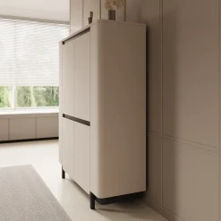 Vexon - Dressoir - Beige/Zwart - 130x45x161 cm