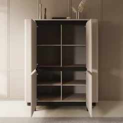 Vexon - Dressoir - Beige/Zwart - 130x45x161 cm