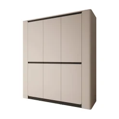 Vexon - Kledingkast met 3 deuren - Beige/Zwart - 190x63x214 cm