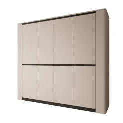 Vexon - Kledingkast met 4 deuren - Beige/Zwart - 240x63x214