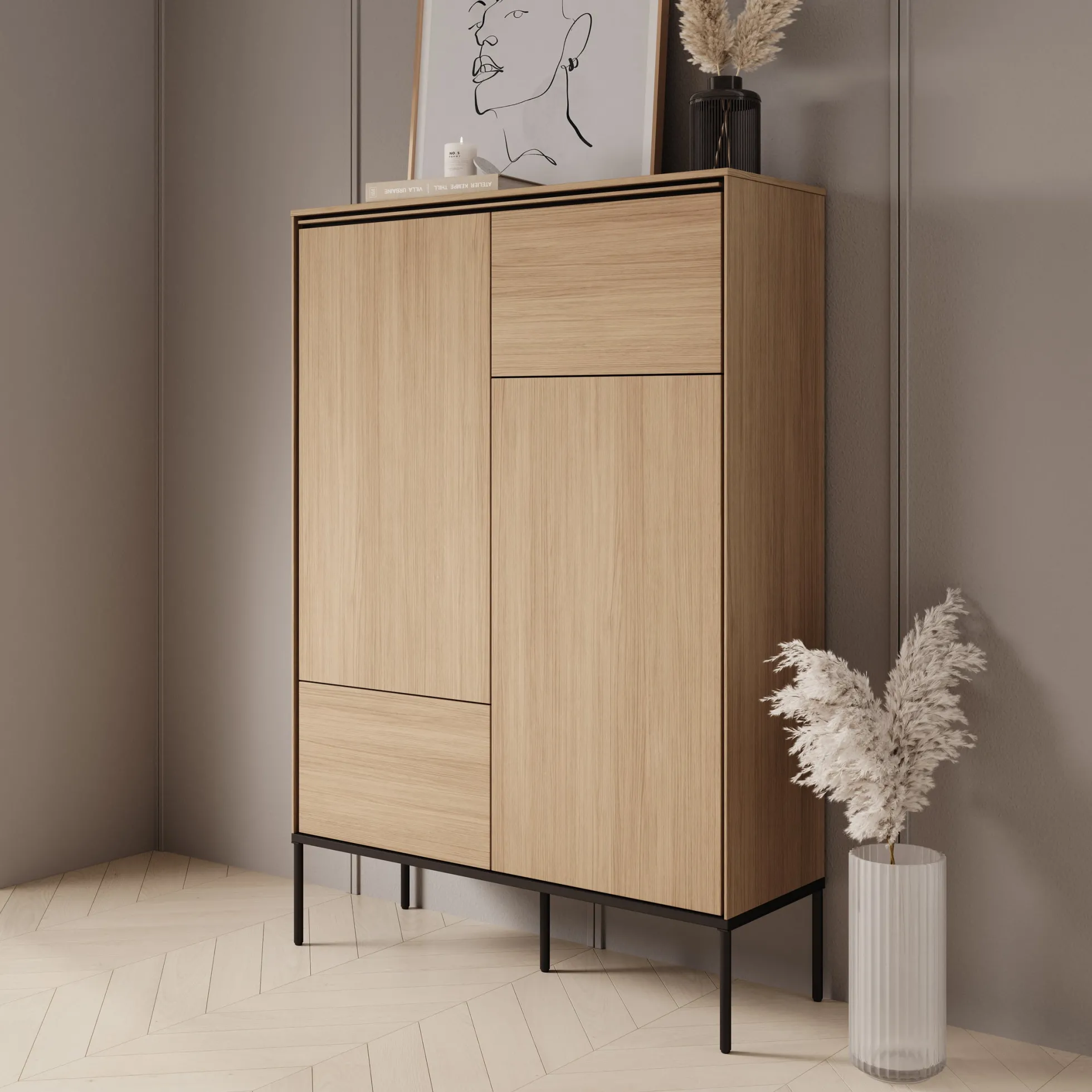 Vicious - Dressoir - Eiken - 98x34x142 cm